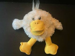 Fine Toy White Yellow Duck Chick Quack Sound Soft Hand Puppet