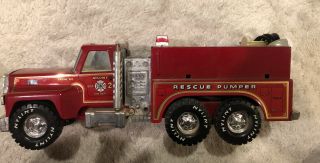Vintage Nylint Rescue Pumper Fire Truck Pressed Metal Engine No.  875
