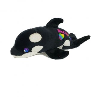Lisa Frank Max Splash Bean Bag Plush Orca Killer Whale Beanie 8”