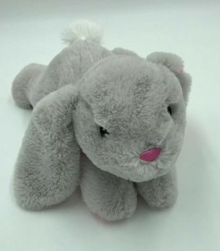 Dan Dee Collectors Choice Plush Bunny Rabbit Gray Pink Polka Dot Stuffed A