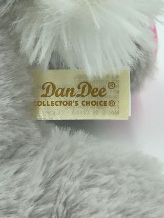 Dan Dee Collectors Choice Plush Bunny Rabbit Gray Pink Polka Dot Stuffed A 3