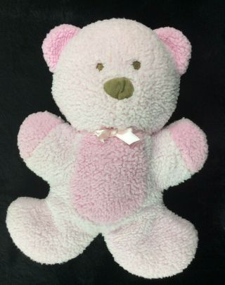 Prestige Teddy Bear Pink Baby Girl Soft Brown Nose Plush Stuffed Animal 9 "