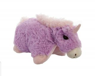 2011 Pillow Pets Pee Wees Magical Unicorn Purple 11” Foldable Plush Nwt