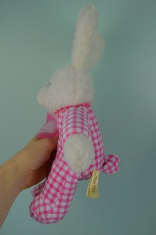 Dan Dee Bunny Rabbit Plush Stuffed Animal Pink Gingham Plaid Jesus Loves Me Song 3