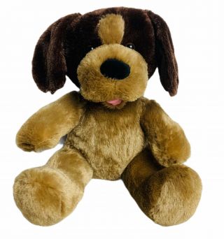 Build A Bear Puppy Dog Brown Floppy Ears Pink Tongue 12” Plush Stuffed Animal