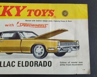 V Rare vintage Dinky Toys 175 Cadillac Eldorado shop advert poster window flyer 3