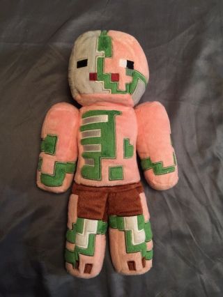 Minecraft Zombie Pigman Plush Stuffed Green Pink Brown 12 " Video Game Character
