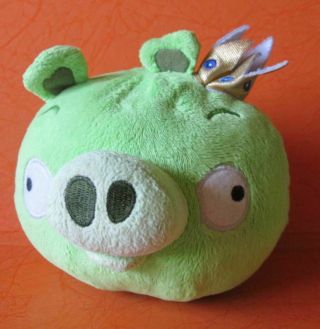 Green Pig 5” Or 12cm,  No Sound,  Angry Birds Plush Toy The Golden Crown