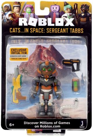 Roblox Cats.  In Space: Sergeant Tabbs Figure With Exclusive Virtual Item Code