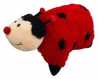 Lady Bug Pillow Pet 18 " Classic 2010 Pets Large Soft Pillow Black And Red