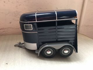 Horse Trailer 92006 Motor City Classics 1:18 Scale Real Wood Navy Blue