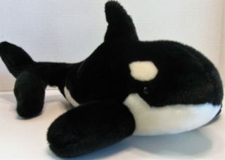 Sea World Shamu Soft Plush 16 " Orca Killer Whale Black White Stuffed Toy