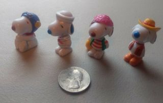 4pc Peanuts Snoopy Pvc Figures Pirate Sailor Red Baron Cowboy