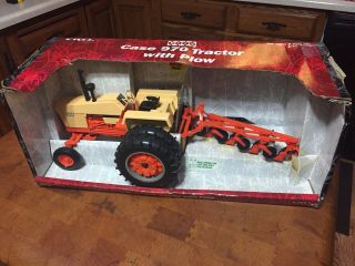 Vintage Ertl Case 970 Toy Tractor With Plow 1/16 Scale Never Opened