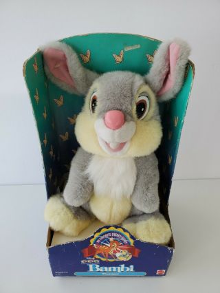 11 " Vintage 1992 Disney Thumper Gray Bunny Rabbit Bambi Stuffed Animal Plush Toy