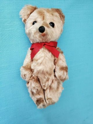Vintage / 7 " Dakin Plush Teddy Bear Made In The Usa Mohair - Jointed 1960s