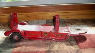 Vintage 1930 ' s 40 ' s Buddy L Fire Ladder Truck Trailer Pressed Steel Toy 2