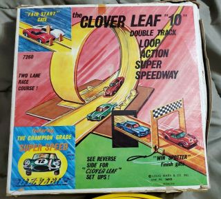 Vtg Marx Slot Track The Clover Leaf Slot Track Set Loop Action 1969 Slot Track