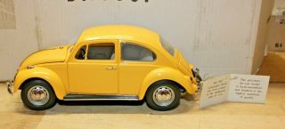 Vintage Franklin 1967 Volkswagen Beetle Yellow 1:24 Scale Die Cast Car