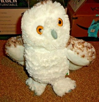 Wild Republic Spotted Snow Owl Plush Toy Stuffed Animal 13 " White Brown