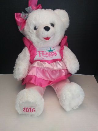 Dan Dee Snowflake Teddy Plush White Bear Princess Pink 2016 Stuffed Animal 20 "