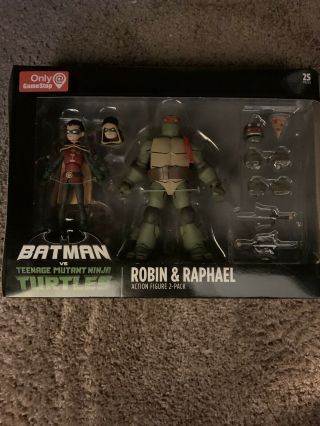 Batman Vs Tmnt Robin And Raphael Action Figure 2 Pack Gamestop Exclusive