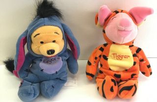 Disney Bean Bag Plush Piglet As Tigger And Pooh Bear As Eeyore Halloween 59