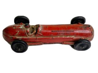 Vintage 10 " Auburn 7 Indy Red Race Car,  Hard Rubber Car,  Made In Usa