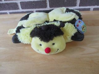 2010 Pee Wee Pillow Pet Bumbly Bee Plush 12.  5 " X 11x4.  5 " Yellow/black Tags