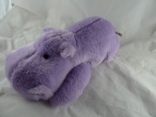 Aurora Light Purple Hippo Hippopotamus Plush Stuffed Animal Bean Bag Lovey 12 " L