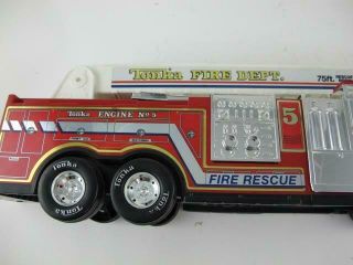 Tonka Vintage Fire Dept Truck Engine No 5 Rescue Boom Ladder Firetruck Vehicle 3