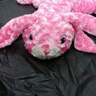 Dan Dee Collectors Choice Bunny Rabbit Plush Stuffed Pink White 27 inch Long 2