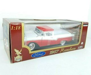Road Legends 1957 Ford Ranchero Red And White Die Cast 1:18 92208 Model Car