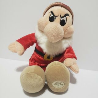 Disney Store Grumpy Dwarf Plush Stuffed Toy Red Shirt Snow White