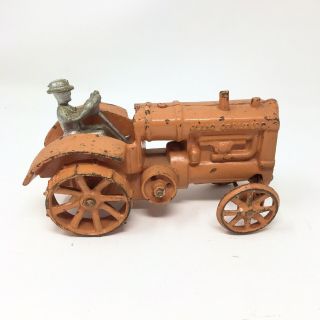Vintage Cast Iron Allis Chalmers Tractor With Zinc Driver Collectible Farm Toy