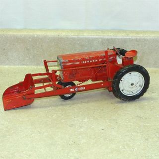 Vintage Tru Scale Cast Tractor With Front Loader,  Bucket,  Farm Toy,
