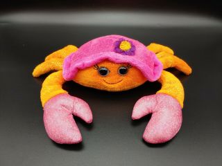 Careen Crab 7 " Fanta Sea 6233 Pink & Orange Stuffed Plush W Flower First & Main