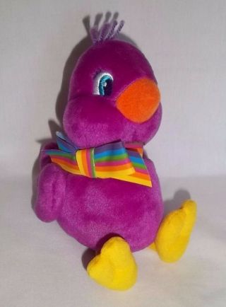 1998 Lisa Frank 8 " Plush Sweet Tweet Bird Bean Bag Rainbow Heart Purple Stuffed