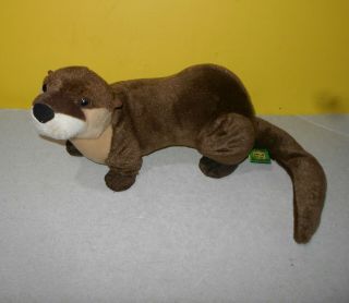 Wild Republic River Sea Otter Stuffed Sea Animal Plush 15” Long Nose To Tail