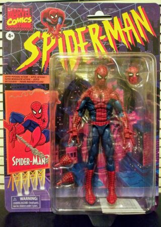 Marvel Legends 2020 Vintage Retro Card Spider - Man Figure In Hand Fast Ship