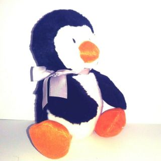 Russ Berrie Shining Stars Penguin 10″ Plush Stuffed Toy Black White No Code