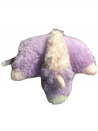 Unicorn Pillow Pet Peewee Purple With Pink Mane And Horn 2010 Plush 13 Inch