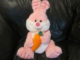 Hugfun Pink Easter Bunny Rabbit Carrot Plush Stuffed Animal Soft Large Toy 18 "