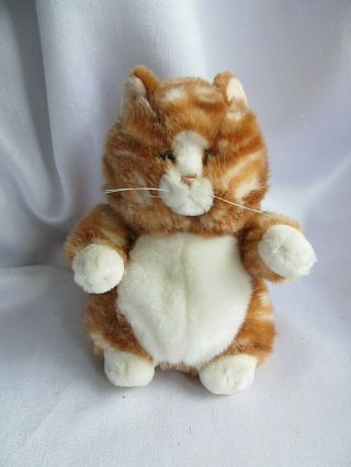 Russ Berrie Cat Kitten Plush Stuffed Prudence Fat Orange Tiger Tabbycat 9 " Kitty