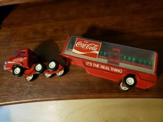 1976 Vintage Buddy L Corp Coca Cola Bottle Delivery Truck Trailer/5 Trays/dolly