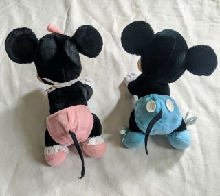 Vintage Walt Disney World 10 " Baby Mickey & Minnie Mouse Plush Stuffed Animal