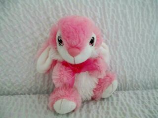 Dan Dee Plush Hoppy Hopster Bunny Rabbit Soft Pink White Stuffed Animal Lovey