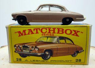 Vintage 1960s Matchbox Lesney 28 Mark Ten Jaguar Mk10 With Box
