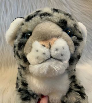 Wild Republic 12 " Baby Snow Leopard Plush Soft Toy Stuffed Animal Gray Blue Eyes