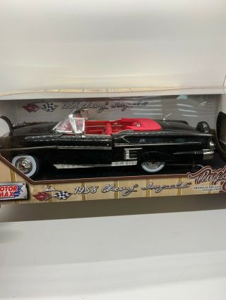1958 Chevy Impala Convertible Die Cast 1 :18 Scale Black Motor Max
